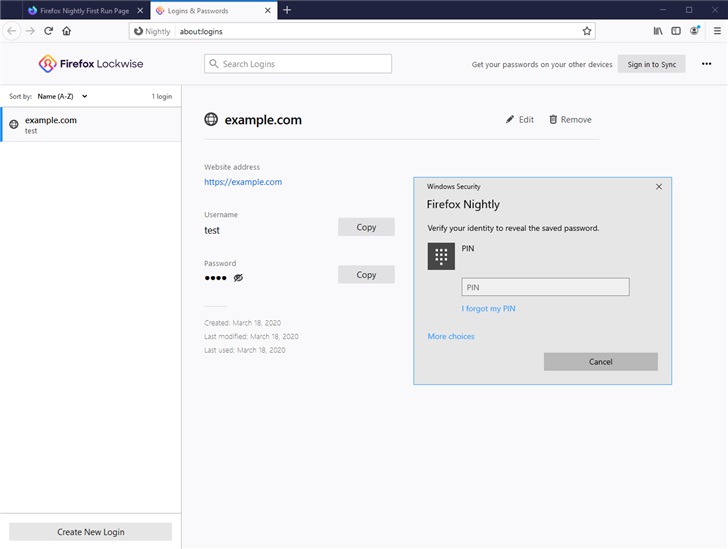 Firefox 將要求輸入 Windows 密碼來(lái)與管理功能交互