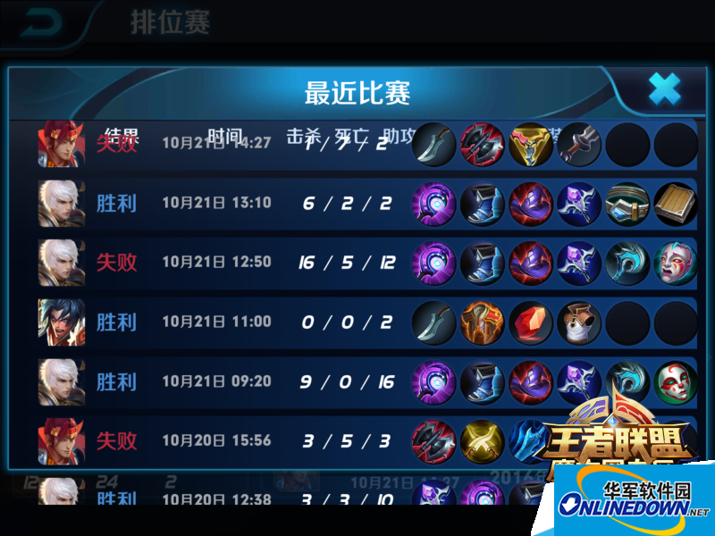 王者荣耀赛季成绩