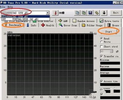 hdtune检测硬盘读取性能教程
