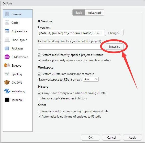 R語(yǔ)言RStudio如何設(shè)置默認(rèn)工作目錄