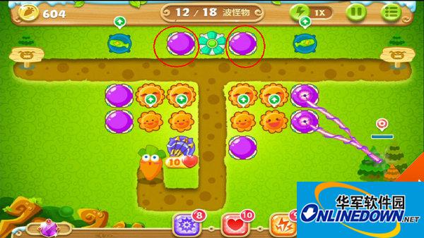 保卫萝卜2第26关攻略 森林26宝石金萝卜教程