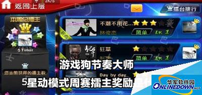 节奏大师星动模式周赛擂主奖励是什么？