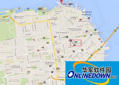 Pokemon GO旧金山精灵分布位置坐标图解