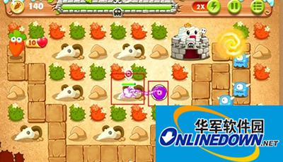 保卫萝卜2第72关怪物堡垒的图文攻略