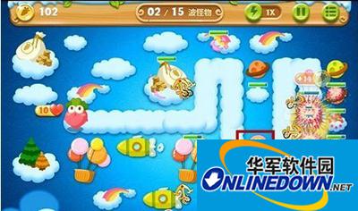 保卫萝卜2第65关炮塔布阵图