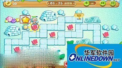 保卫萝卜2极地主题第6关炮塔布阵图