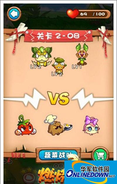 燃烧的蔬菜3 2-8战略等级提升三星通关