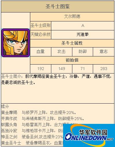 黄金圣斗士艾尔熙德属性介绍